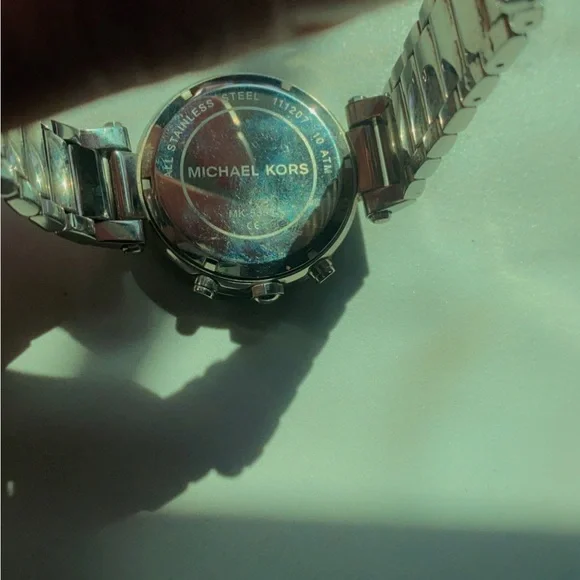 Michael Kors Silver Chronograph Watch with Crystal Details - Picture 4 of 4